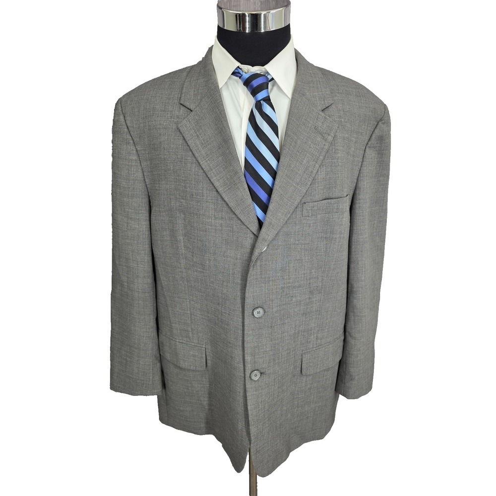 Alfani Blazer Mens 44 Gray Sports Coat jacket 3 Button Notch Lapel Ventless